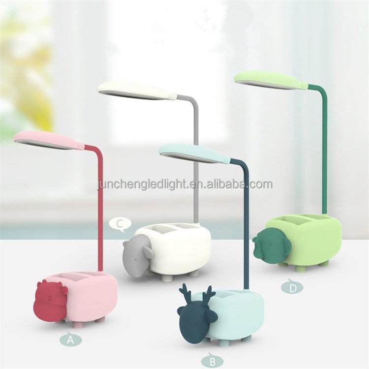 Cartoon small animal LED dormitory children's desk three-step adjustment eye protection USB charging desk lamp