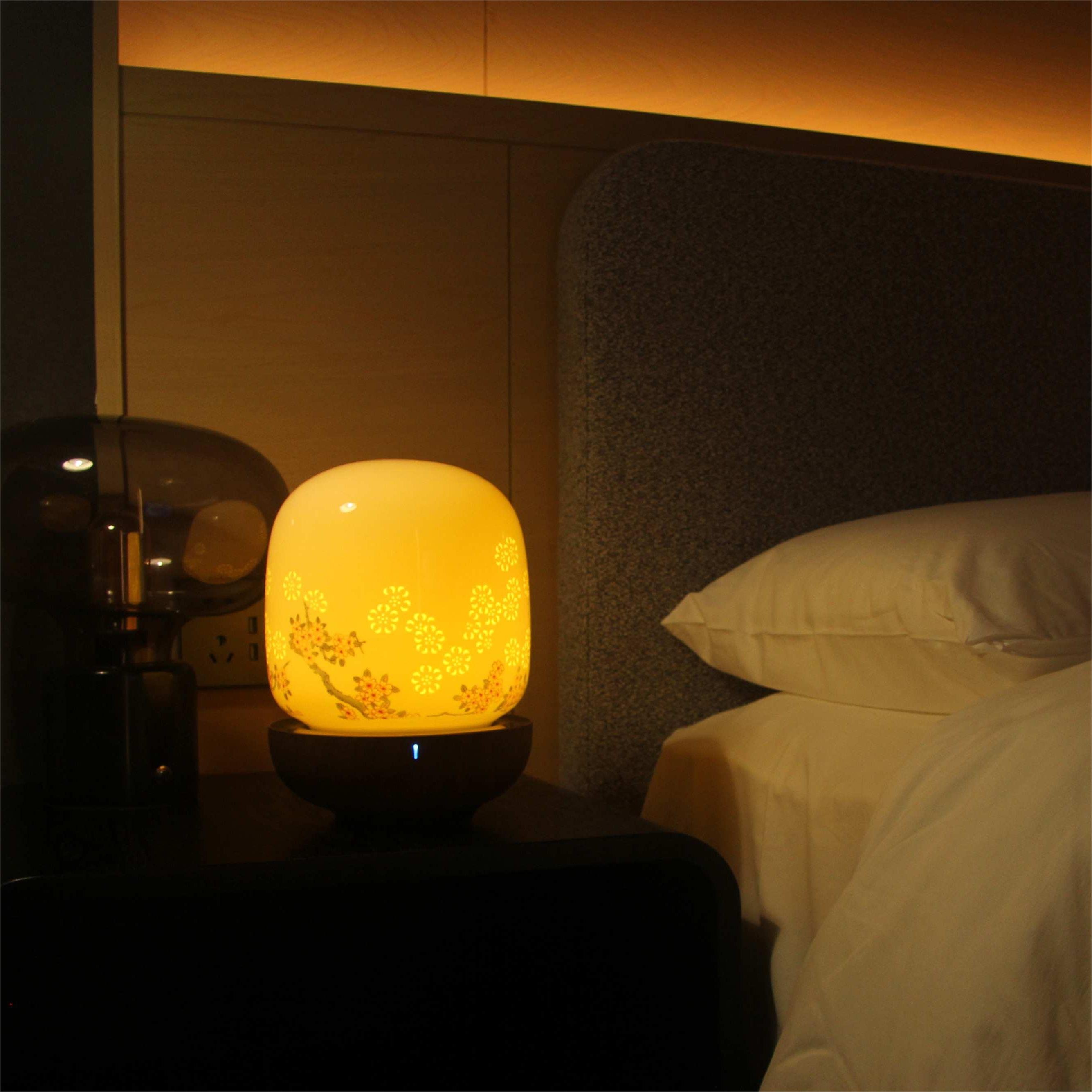 Ceramic Small Book Night Light Gentle LED Reading Lamp that Doesn't Hurt Eyes USB Battery Powered Desk Lamp