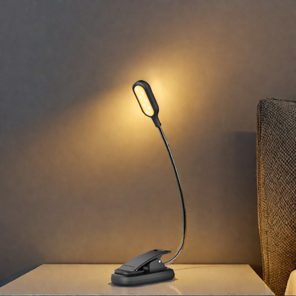 LOHAS Flexible Book Light 5 Modes Clip On Reading Light 3000-6000K USB Rechargeable Kids LED Book Light For Reading In Bed