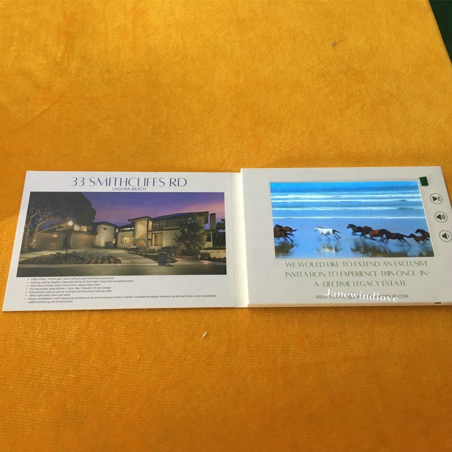 Real estate Promotional products Lcd Video Brochures 7 inch Video Card for 2020 lcd Gift for advertising