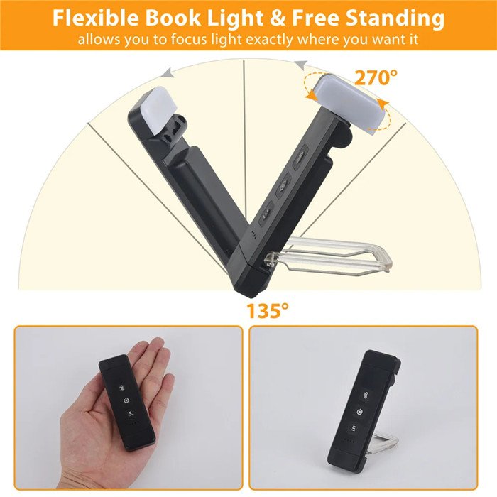 USB Rnewargeable Book Reading Light Portable Mini Bedside Desk Light Clip on Bookmark Night Light Book Lamp LED Living Room 55