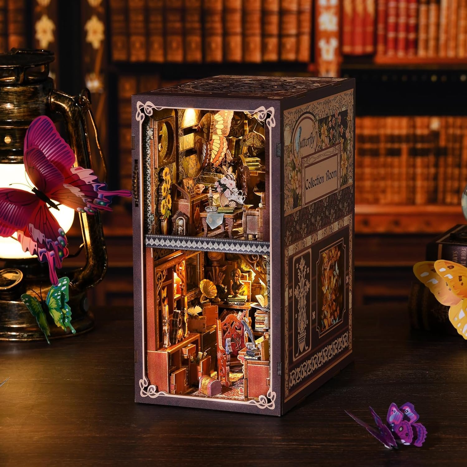 Large Inventory Miniature House 3D Book Nook Kit Puzzle DIY Book Nook with LED Light