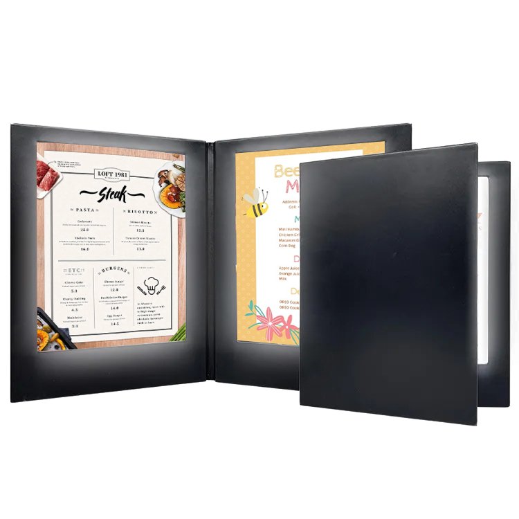 Restaurant Menu Board 2 Panel 3 Light View Led Menu Book For Restaurants Bars