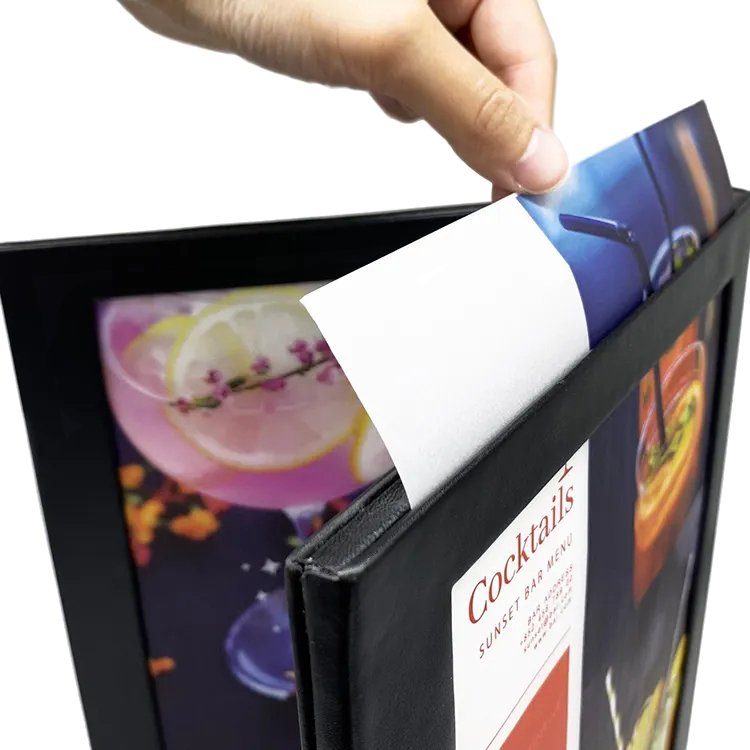 Restaurant Menu Board 2 Panel 3 Light View Led Menu Book For Restaurants Bars