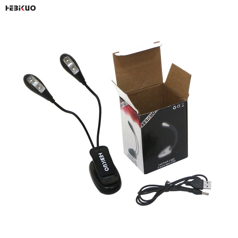 HEBIKUO PD12 Factory OEM Double LED Lamp USB Plug Clip-on Piano Music Station For Music Stand