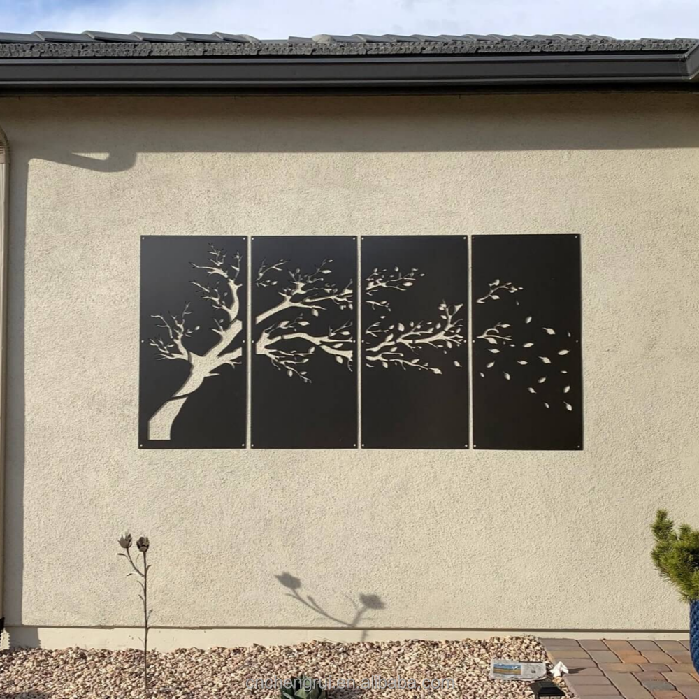 metal screen aluminium small fence concrete privacy garden decorative fencing panels border light