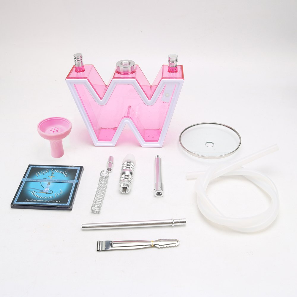 Acrylic Hookah Book With Led Light Heart Shaped Shisha Book Nargile Sheesha Narguile Cachimbas Hookah Set