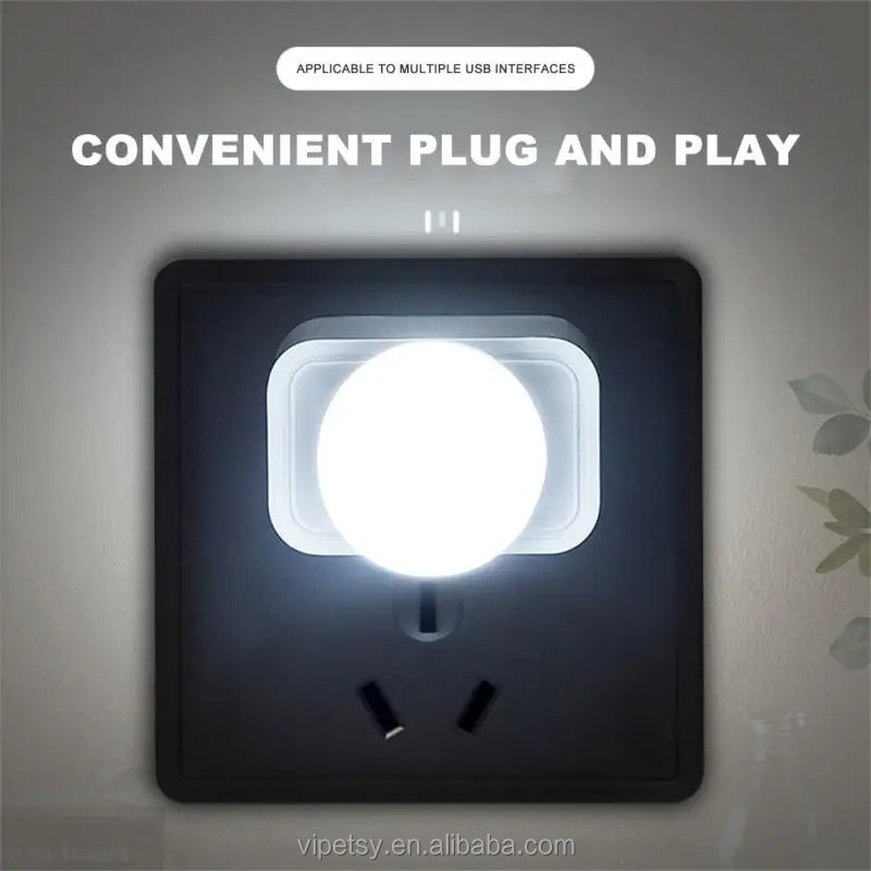 Wholesale usb small round light portable round mini nightlight Bedside bedroom lighting sleep eye protection light