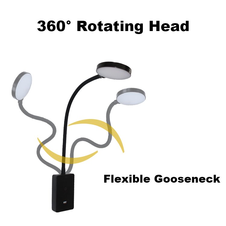 Home Easy Installation wall lamp Foldable touch control Memory Function LED Wall Book Reading Lamp Bedroom USB charging lamp