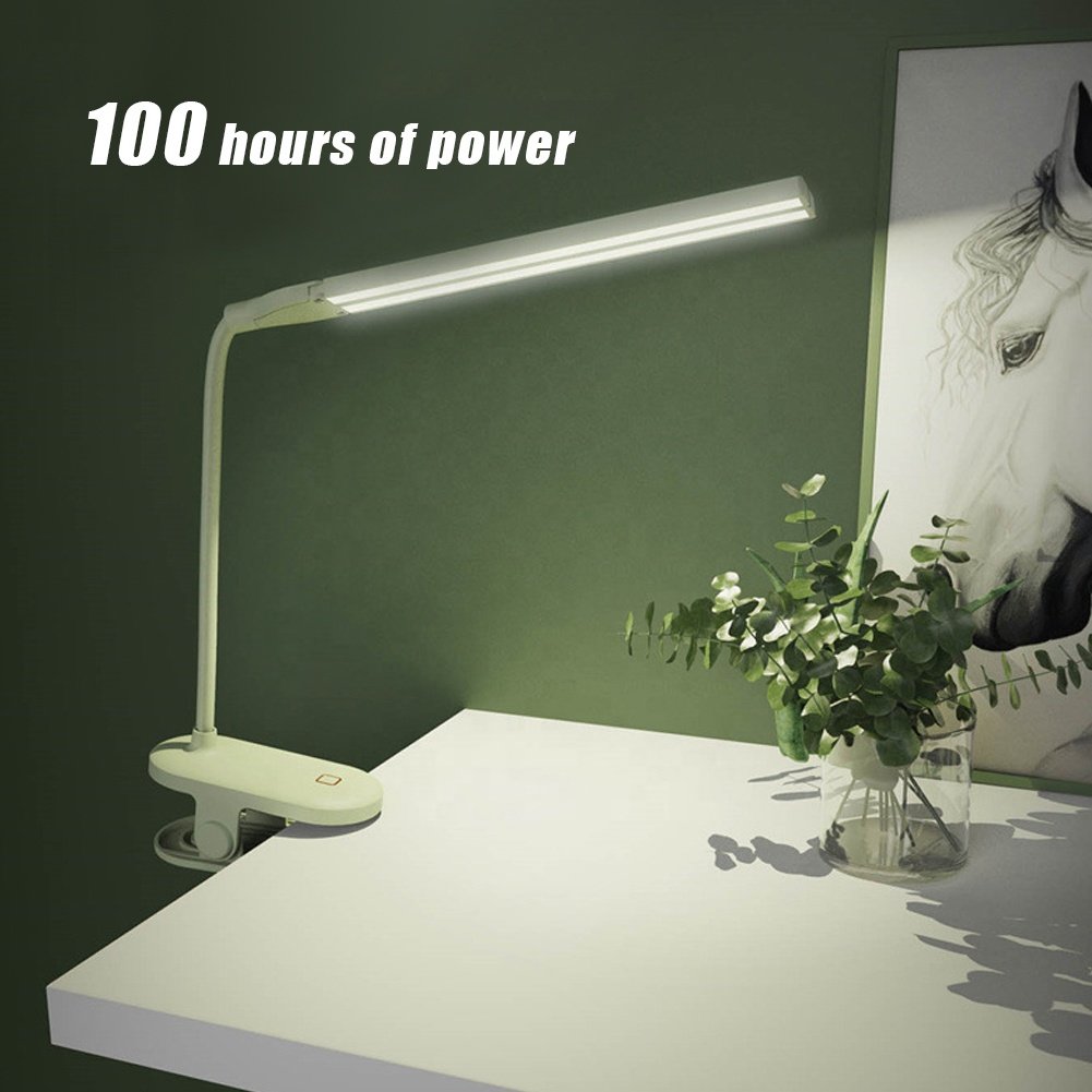 LED Desk Table Lamp Two Head Adjustable Clip 3 Modes Lighting Eye-protected Office LED Reading Lamp For Student LED Desk Lamp