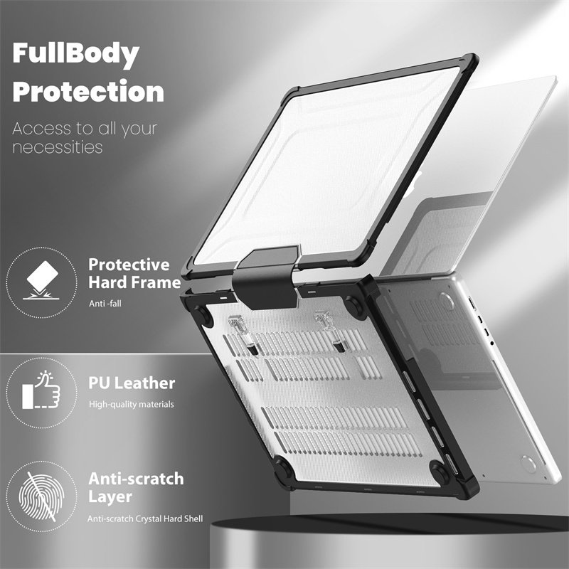 Heavy Duty Sturdy Dual Fold Stand Protective Flip Laptop Case for Mac Book Mac Book Pro 16 2021 2023 Released M1 Pro M1 Max