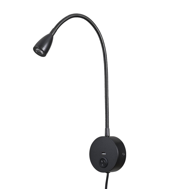 Bedside Reading Light, Flexible Gooseneck LED Bed Reading Lampfor Book Reading in Bed, 3W Bright Night Lighting Lamp with Switch