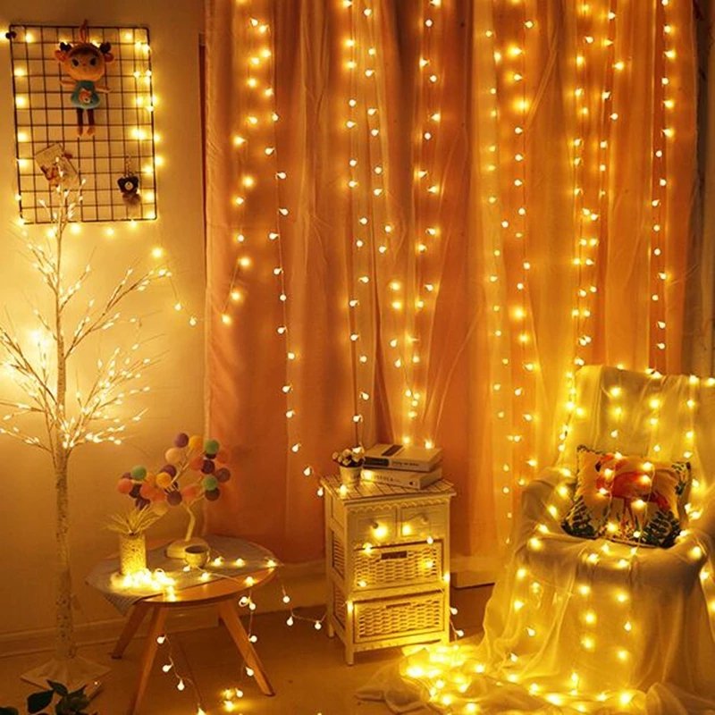 USB Power LED Ball Garland Lights Fairy String Waterproof Outdoor Lamp Christmas Holiday Wedding Party Lights Decoration atmosph
