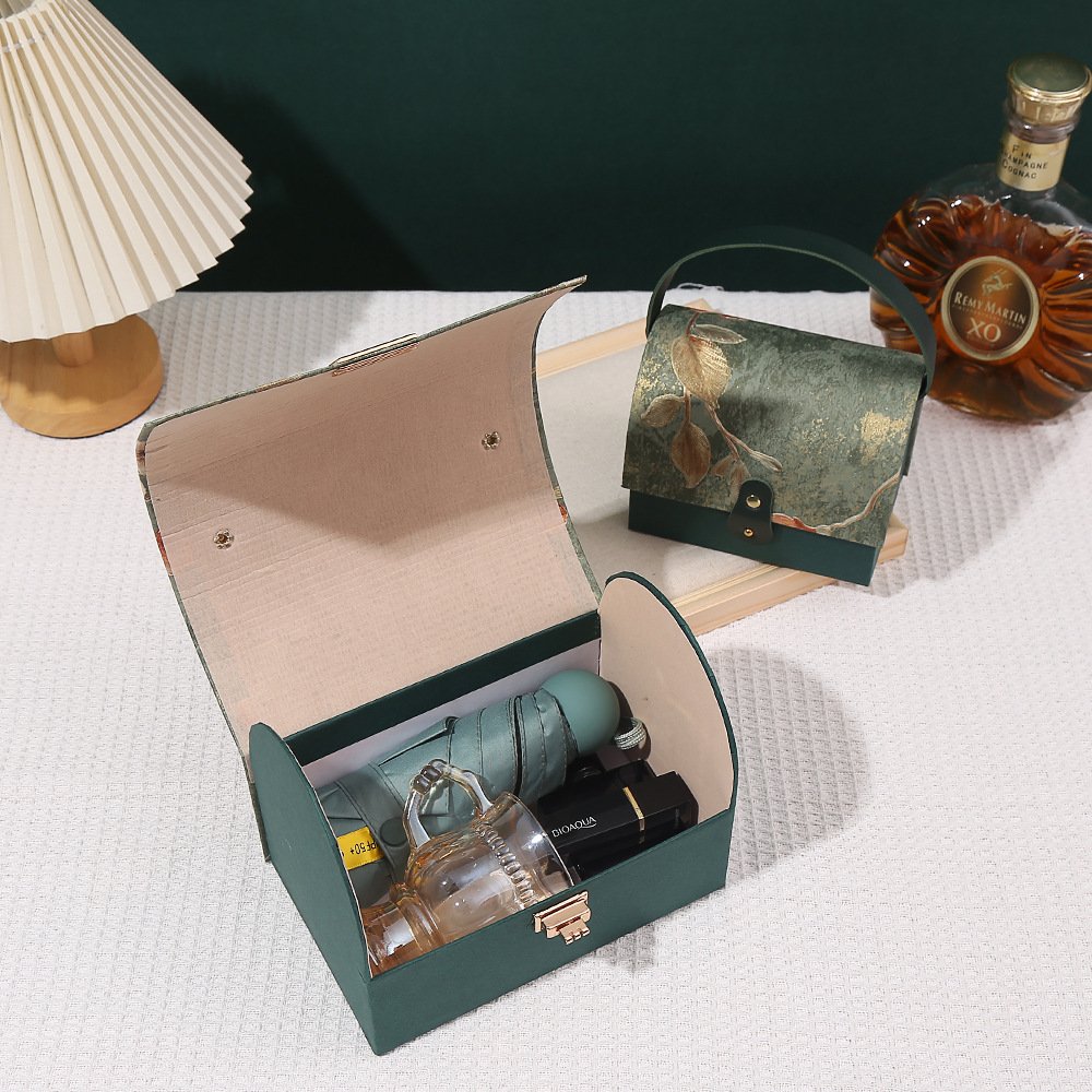 Wholesale wedding candy gift box peach blossom pattern light luxury senior sense Wedding accompanied hand gift packaging box