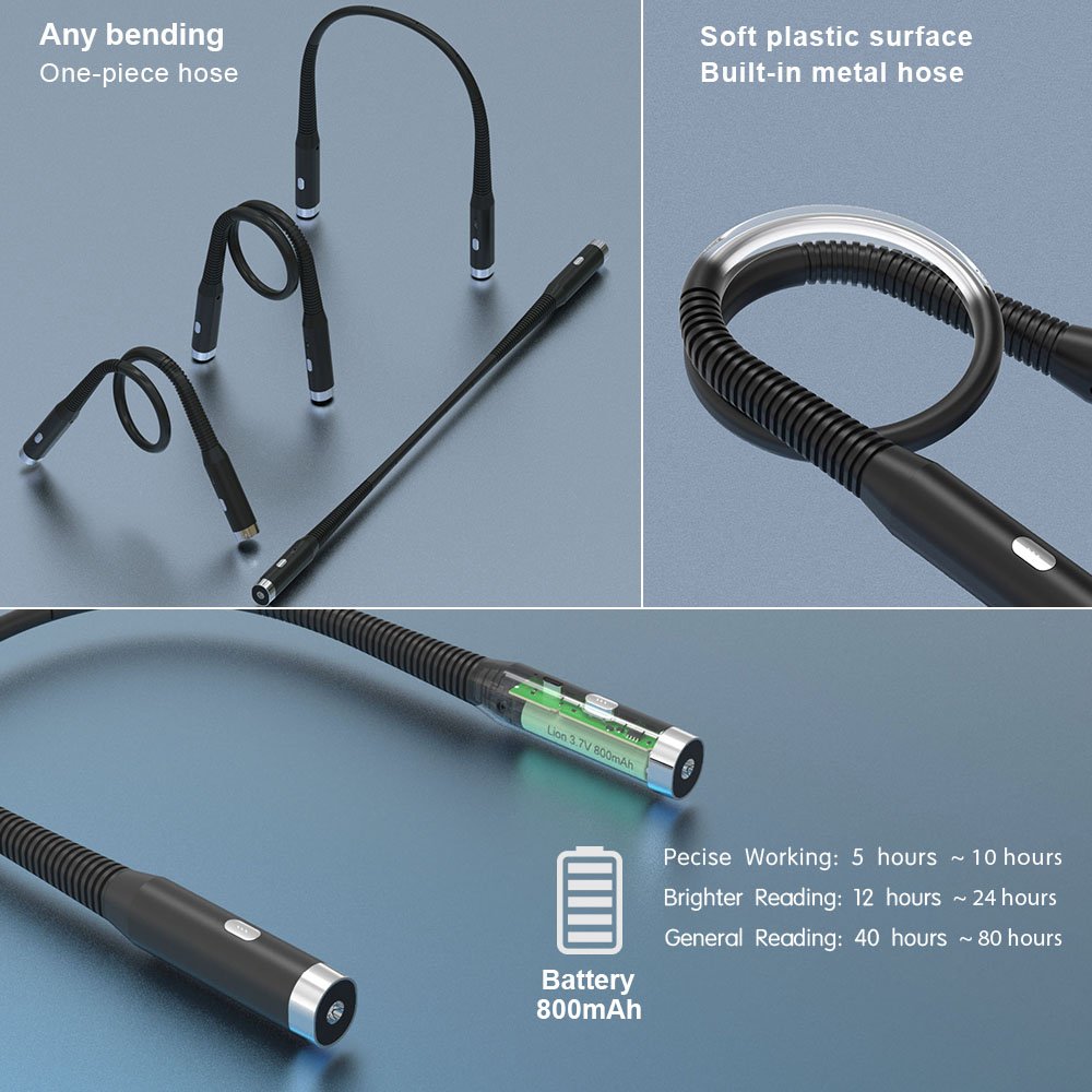 Portable Flexible Hanging Neck Led Lights Hands Free Rechargeable Book Light Eye Protection Night Reading Light