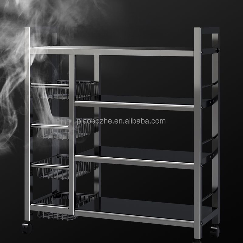 New design Light Duty Metal Steel Kitchen Storage Rack Movable Snack Vegetable Book Shelf for Home