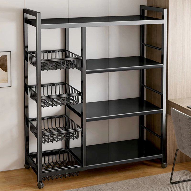 New design Light Duty Metal Steel Kitchen Storage Rack Movable Snack Vegetable Book Shelf for Home