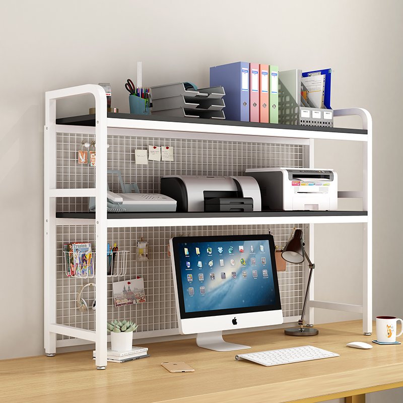 Factory Custom Low Prices Multi-story White Design Metal Book Rack Desktop Bookshelf