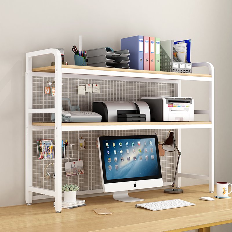 Factory Custom Low Prices Multi-story White Design Metal Book Rack Desktop Bookshelf