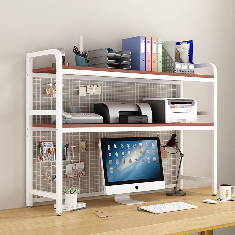 Factory Custom Low Prices Multi-story White Design Metal Book Rack Desktop Bookshelf
