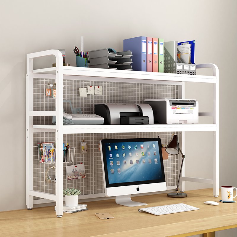 Factory Custom Low Prices Multi-story White Design Metal Book Rack Desktop Bookshelf