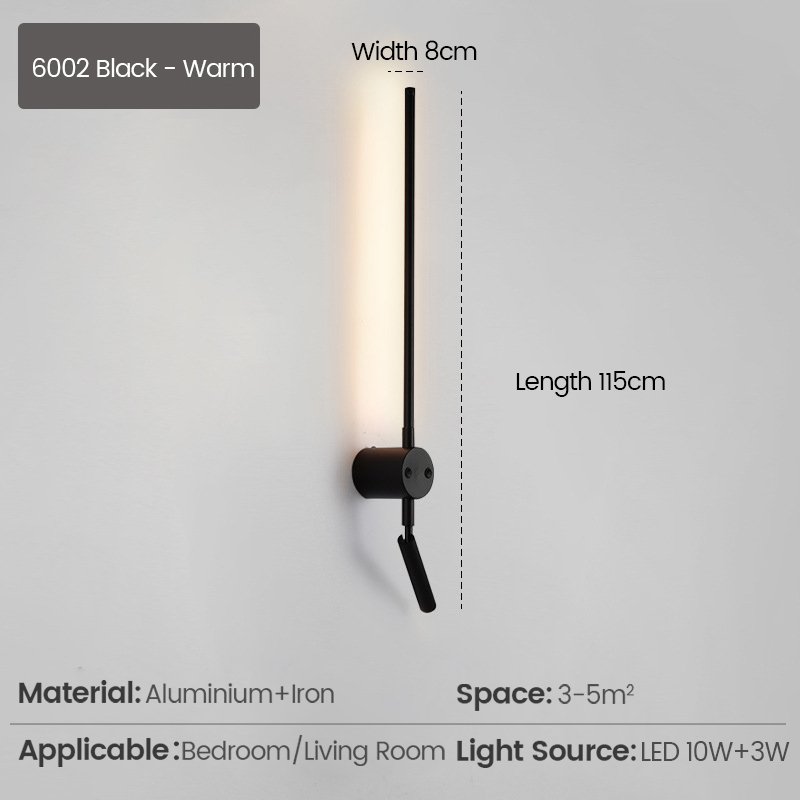 DGLUX Modern Indoor Lighting High Quality Hotel Bed Room Wall Sconce 6w Plus 3w Adjustable Led Wall Light
