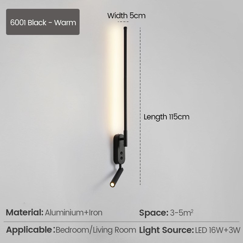 DGLUX Modern Indoor Lighting High Quality Hotel Bed Room Wall Sconce 6w Plus 3w Adjustable Led Wall Light