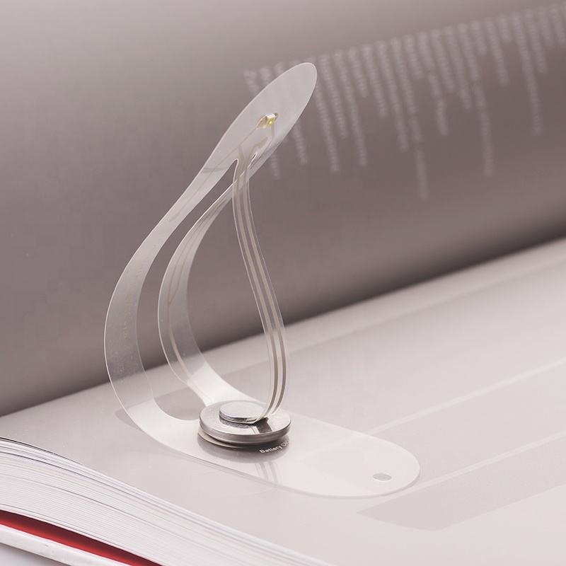 2023 Wholesale New Design Portable PE Foldable Simple Clear Book Lights Mini LED Night Light Clip Book Light For Reading In Bed