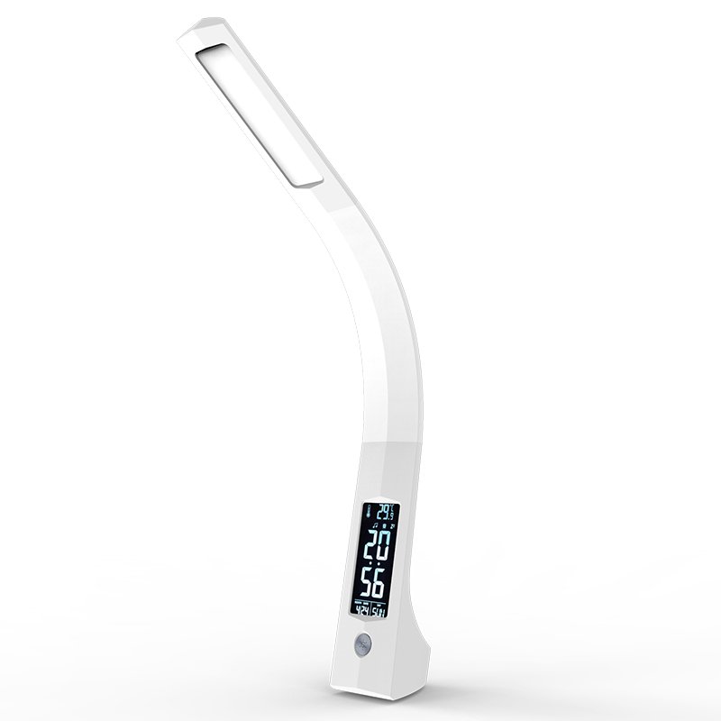 Factory Directly alarm time date temp display rechargeable battery book reading light touch control folding led desk book lamp