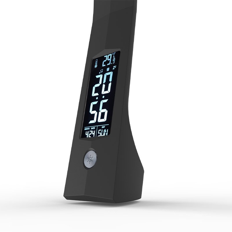 Factory Directly alarm time date temp display rechargeable battery book reading light touch control folding led desk book lamp