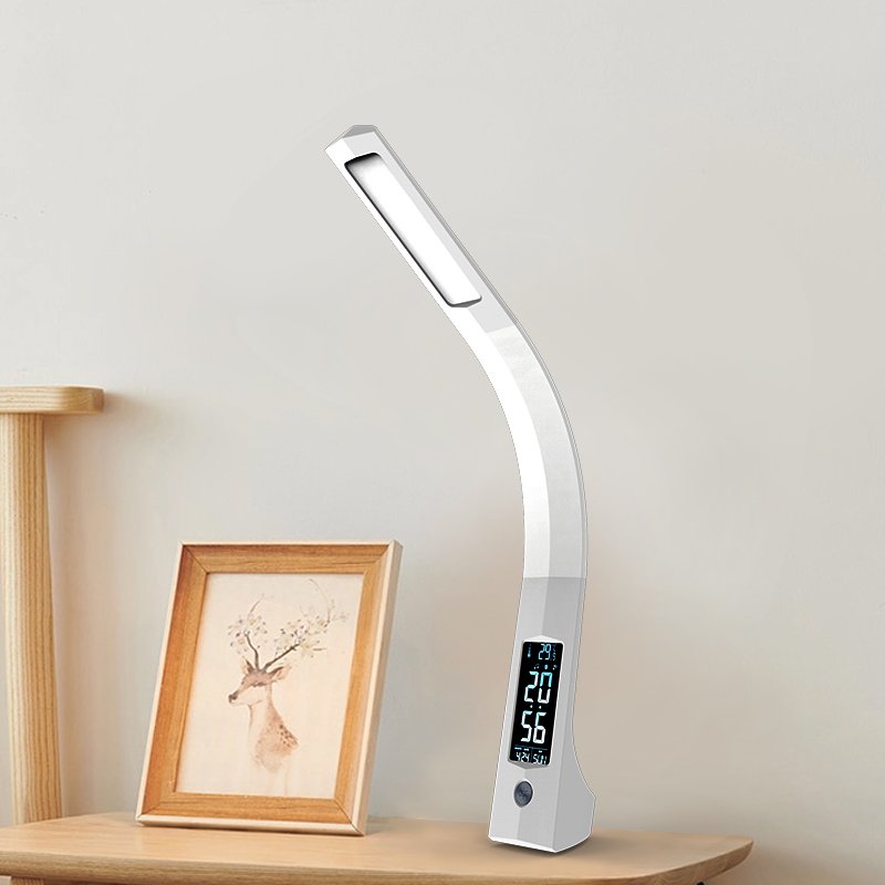 Factory Directly alarm time date temp display rechargeable battery book reading light touch control folding led desk book lamp