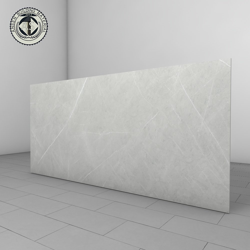 12 mm polishing grey light engineered large sintered stone big porcelain slab