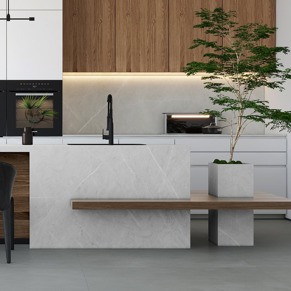 12 mm polishing grey light engineered large sintered stone big porcelain slab