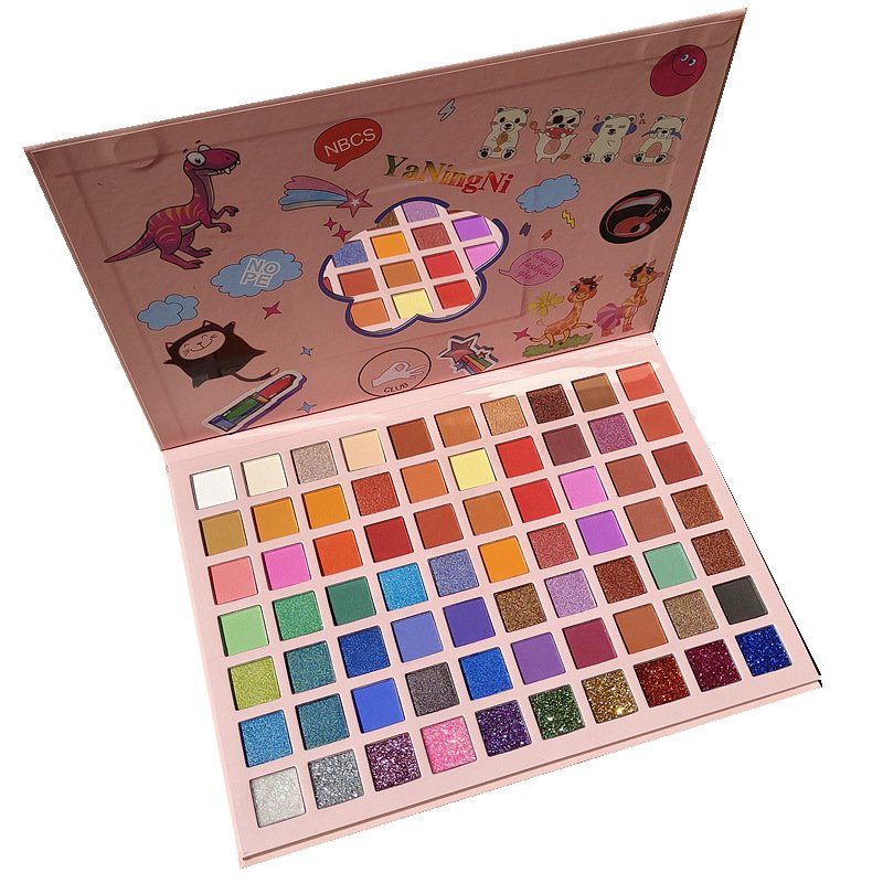 70 colors high quality private label eyeshadow palette book blush powder highlighter pallette plate makeup pallete