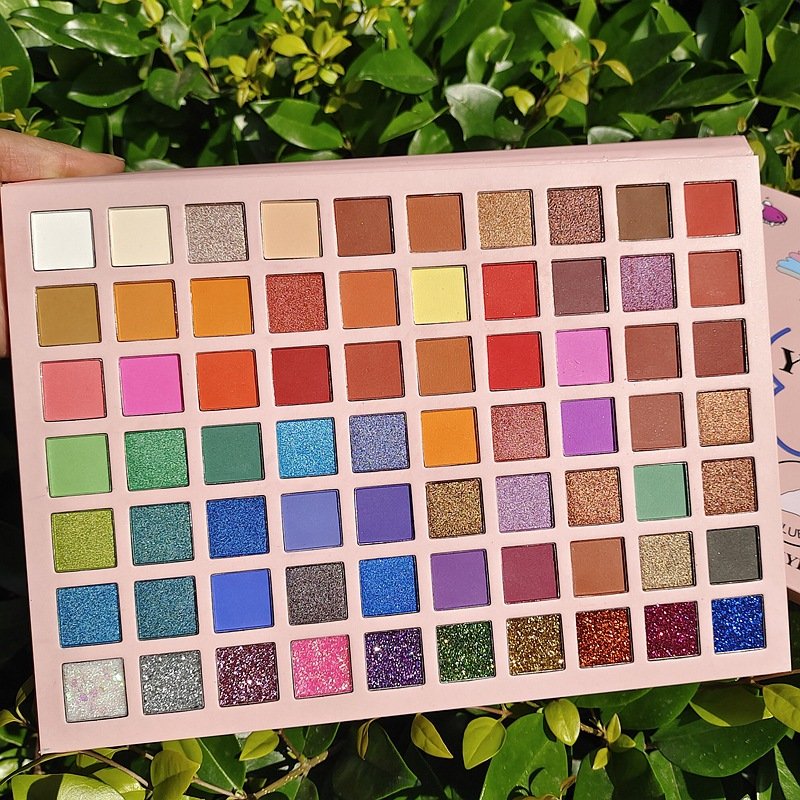 70 colors high quality private label eyeshadow palette book blush powder highlighter pallette plate makeup pallete