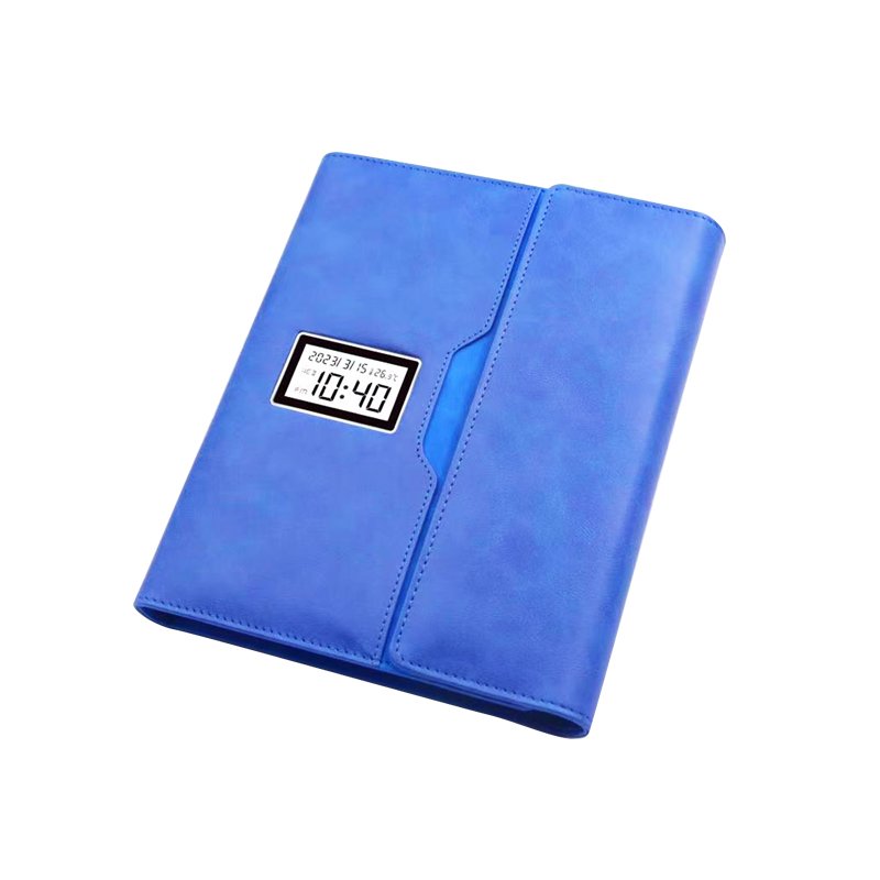 Smart Notebook Agenda with Power Bank Time Display A5 Tri Fold Notebook Promotion Leather Cover Notebook Note Book Leather Lork