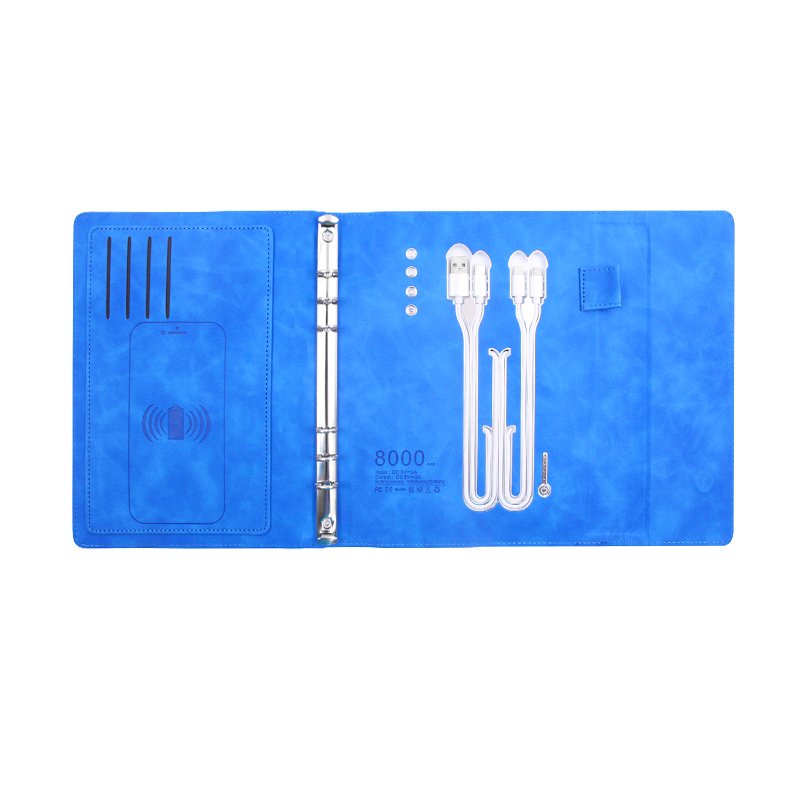 Smart Notebook Agenda with Power Bank Time Display A5 Tri Fold Notebook Promotion Leather Cover Notebook Note Book Leather Lork