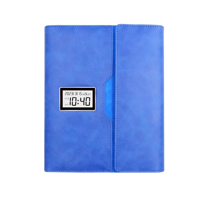 Smart Notebook Agenda with Power Bank Time Display A5 Tri Fold Notebook Promotion Leather Cover Notebook Note Book Leather Lork