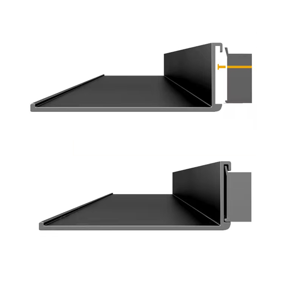 Modern Nordic Wall Mounted Set Heavy Duty 24 Inches Aluminum Metal Bracket Floating Shelves With Lights