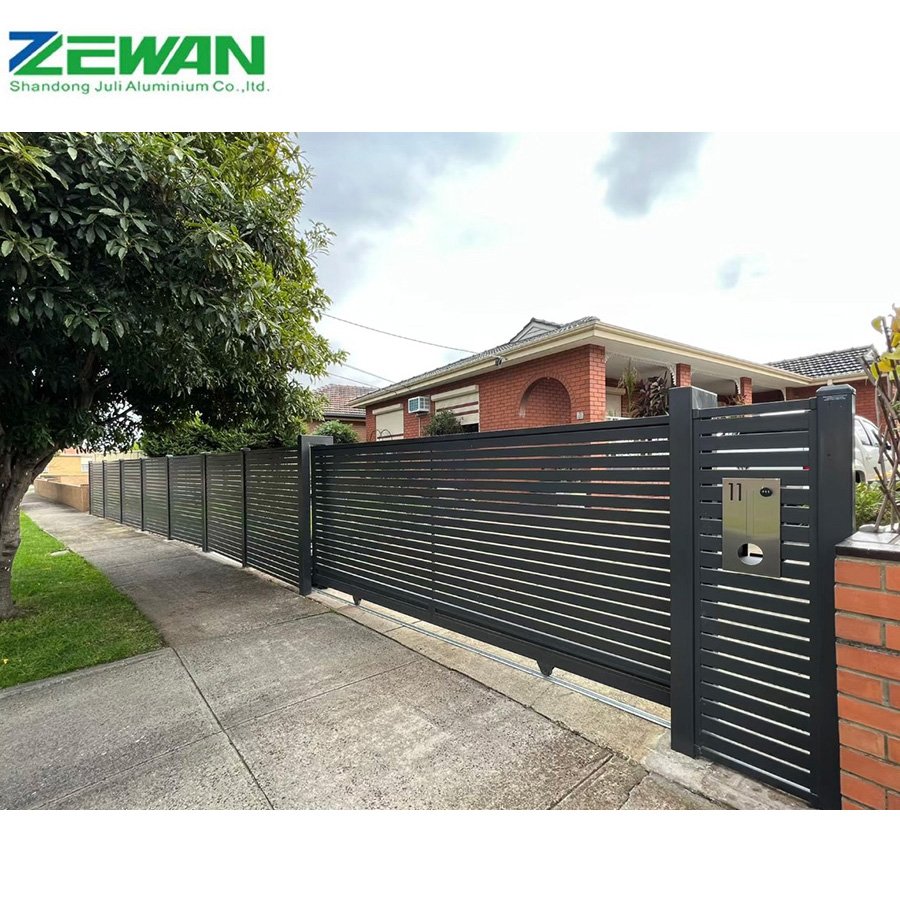 High Quality Aluminium Sliding Gate Design Decorative Metal Door Aluminum Privacy Salt Home Gates