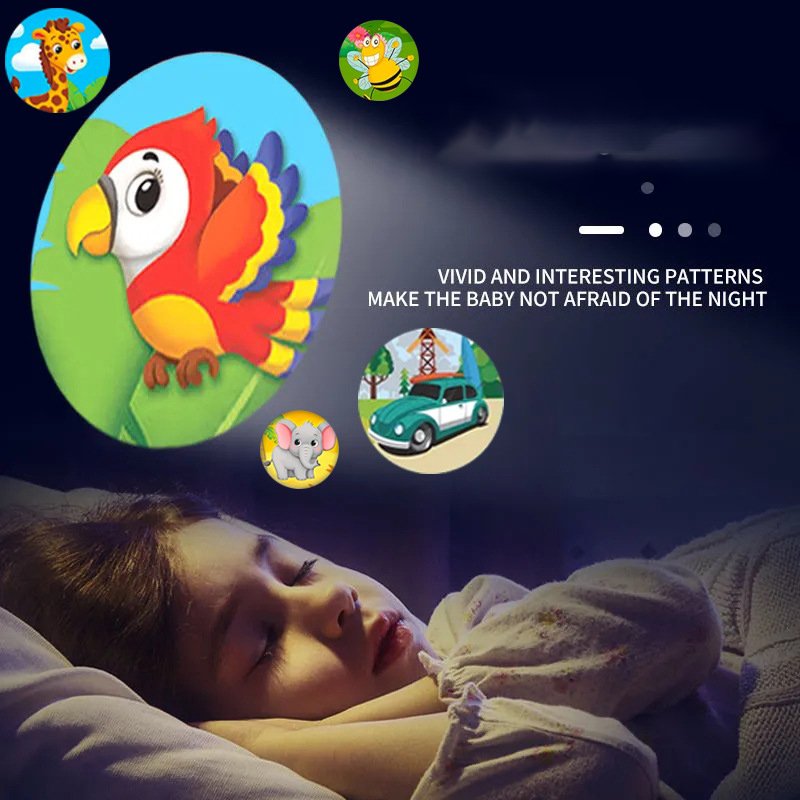 Kid Baby Birthday Xmas Gift Sleeping Story Book Flashlight Projector Lamp Toy Early Education Light Up Toy