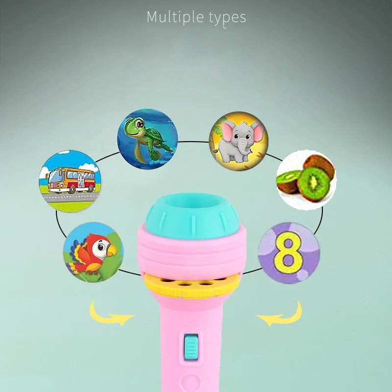 Kid Baby Birthday Xmas Gift Sleeping Story Book Flashlight Projector Lamp Toy Early Education Light Up Toy