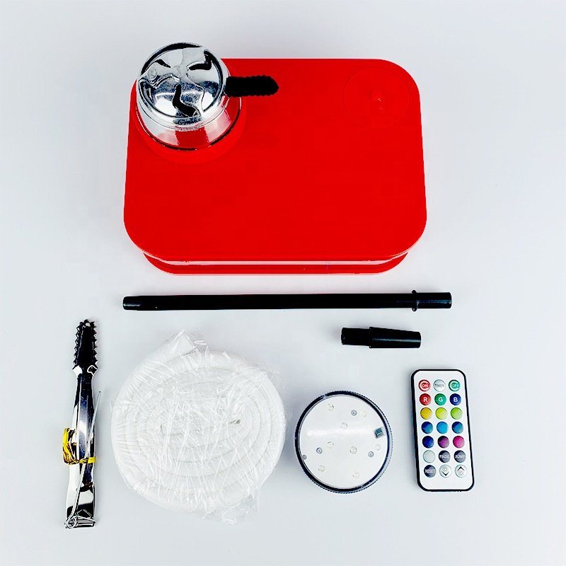 Portable Book Shisha Hookah Set Acrylic Travel Car Hookahs with Led Light Chicha Remote Control