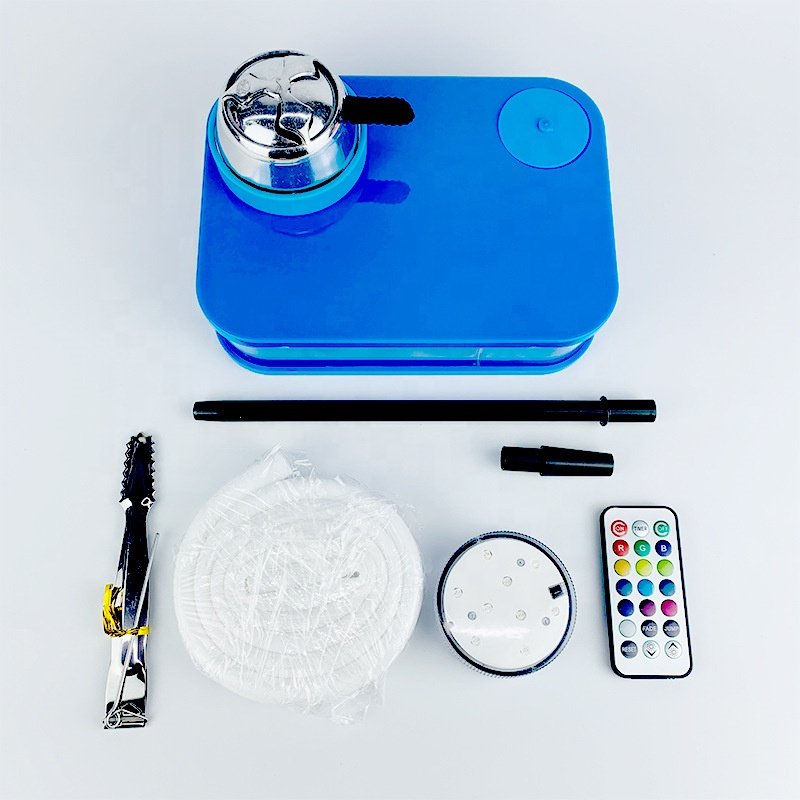 Portable Book Shisha Hookah Set Acrylic Travel Car Hookahs with Led Light Chicha Remote Control