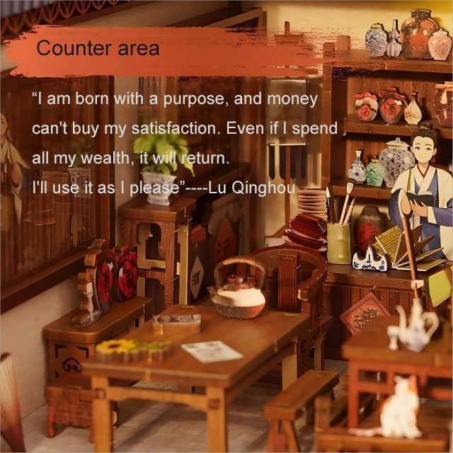 Aslowsnail CH01 Chinese Film My Own Swordsman Tongfu Inn 3D Book Nook Kit Puzzle DIY Book Nook with LED Light