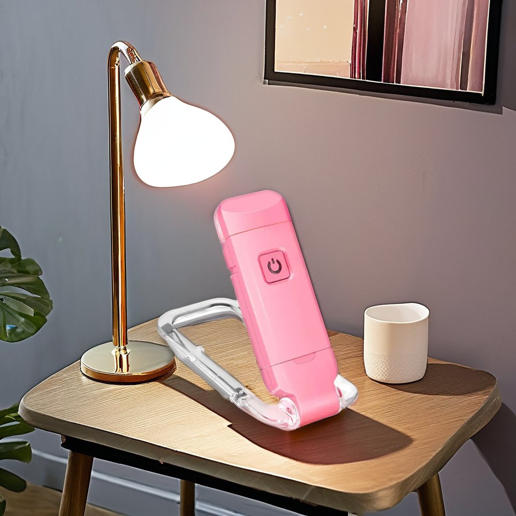 Portable Foldable USB-Amer Book Light Eye-Protection 3 Amber Colors Flexible LED Computer Clip White Small Size Easy Reading