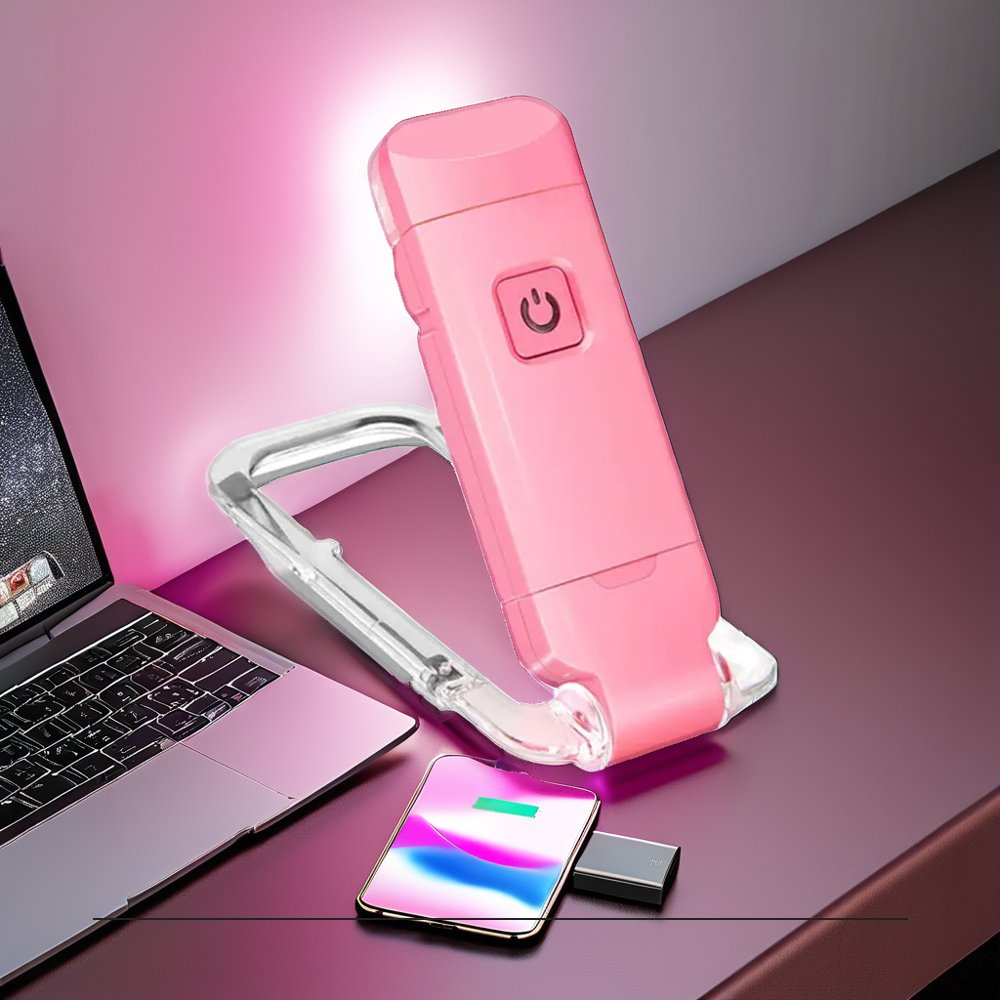 Portable Foldable USB-Amer Book Light Eye-Protection 3 Amber Colors Flexible LED Computer Clip White Small Size Easy Reading