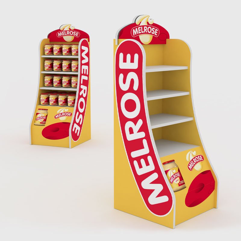 Customized PVC Foam Board Display Stand Commercial Beverage Snacks Promotion Display Stand for Supermarket