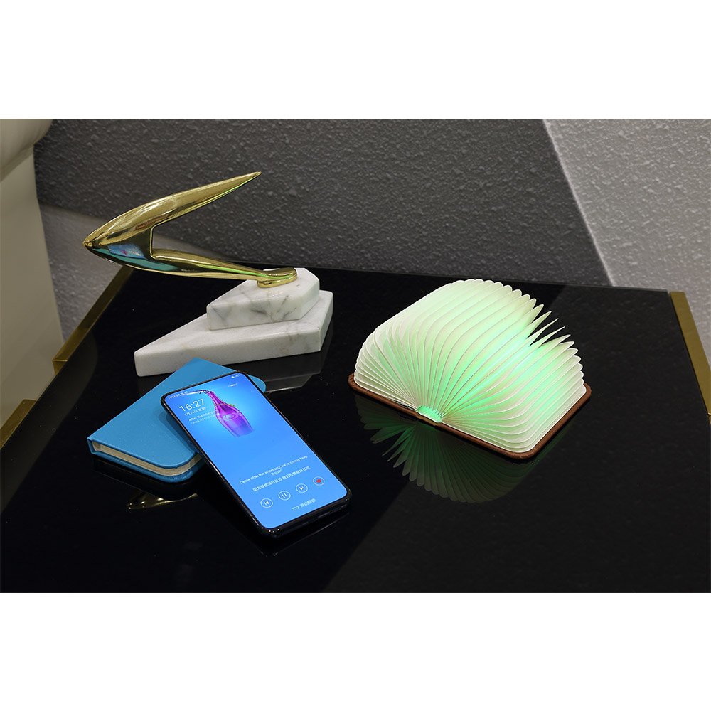 professional customized book style baby gift portable home decoration foldable table book led light