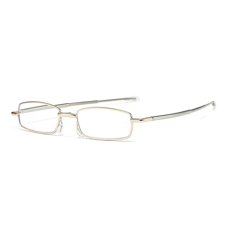 BY9111 1pc Metal Foldable Frame Adjustable Temples With Case Presbyopia Male Female Unisex Corrective Eyeglasses Reading Glasses